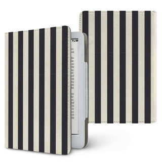 Black & Cream Stripe Kindle case, printed front and back, fits Kindle Paperwhite 6.8 and 7 inch and Colorsoft