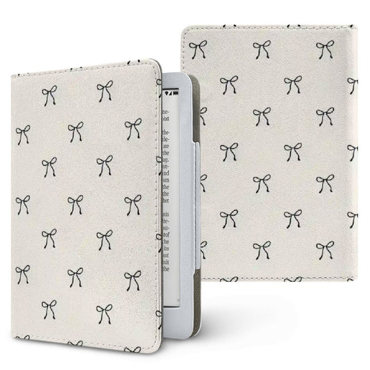 Black Bows Kindle case, printed front and back, fits Kindle Paperwhite 6.8 and 7 inch and Colorsoft