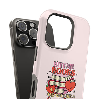 Blush bookish sticker iPhone case, glossy