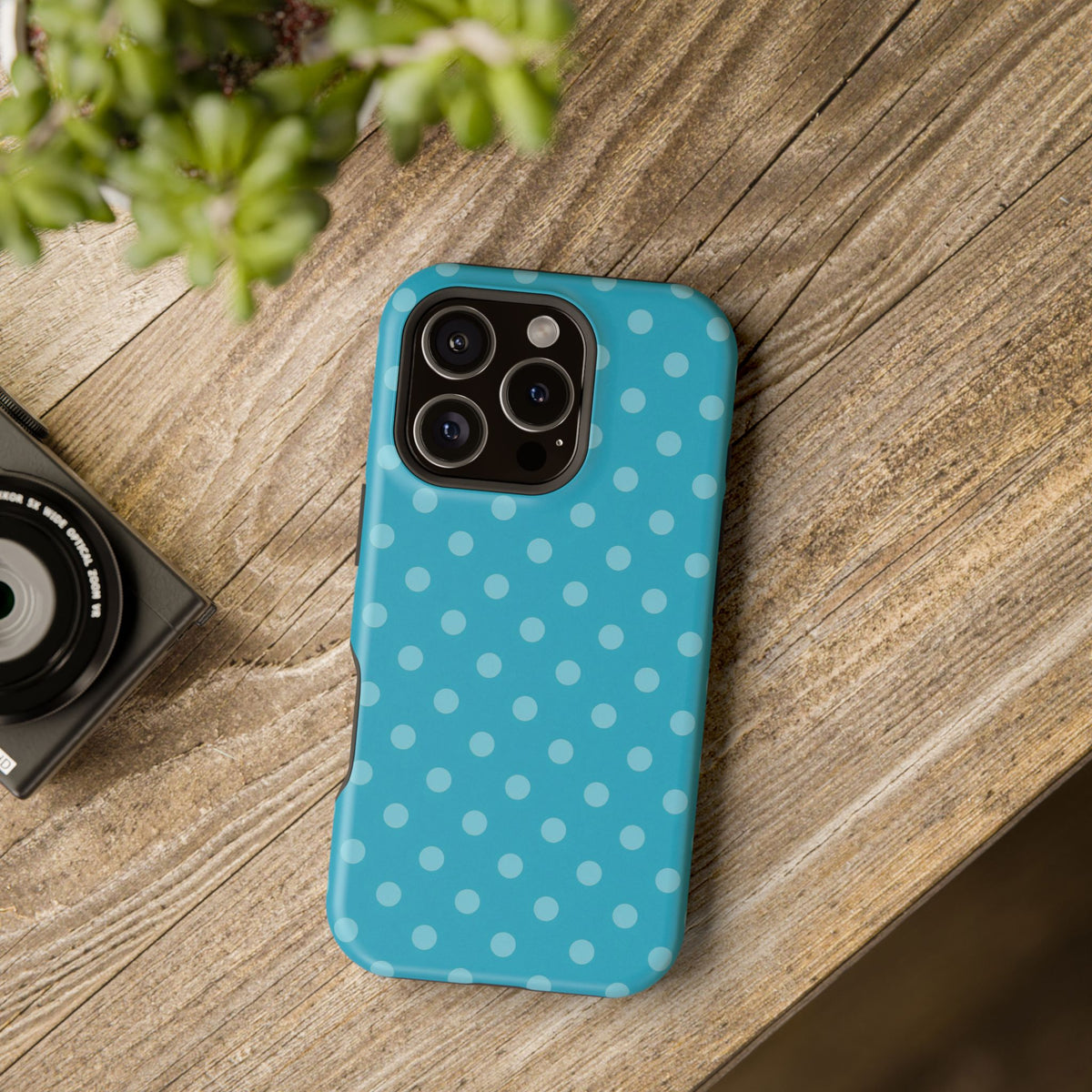 Turquoise Polka Dot Phone Case — MagSafe Compatible