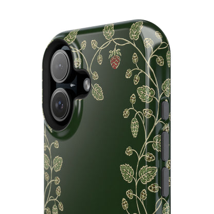 Forest green wreath phone case with raised screen lip