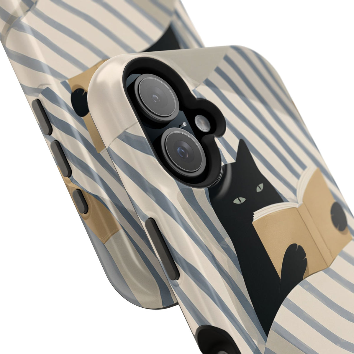 Reading Cat in Bed MagSafe case in glossy finish