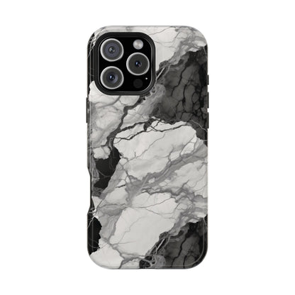 Black and white marble MagSafe iPhone case — view 18