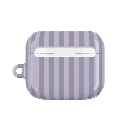 Lilac Stripe AirPods case — back view of the compact case shape