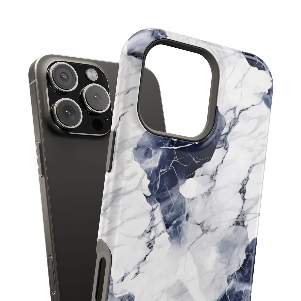 Navy marble MagSafe iPhone case — view 6