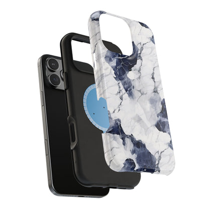 Navy marble MagSafe iPhone case — view 4