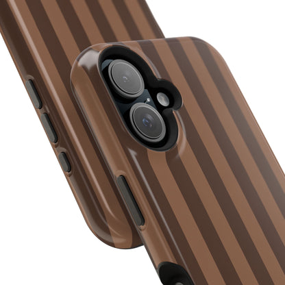 Brown Stripe Initials MagSafe case in matte finish