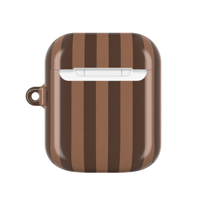 Mocha Stripe case for AirPods 1st & 2nd Gen — back view