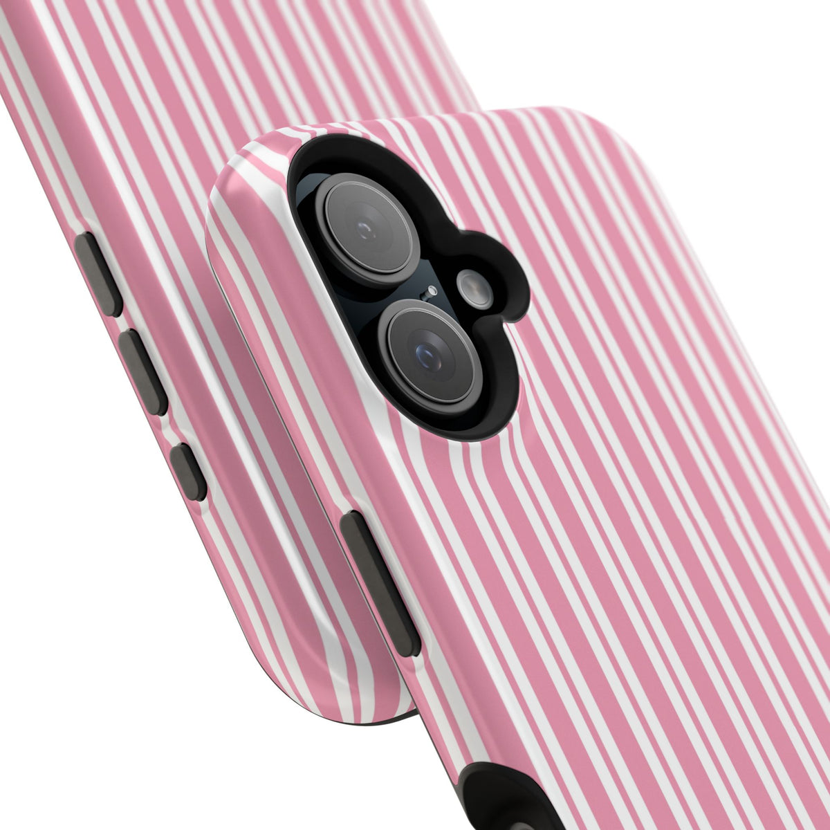 Pink Candy Stripe MagSafe case in matte finish