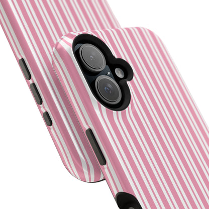 Pink Candy Stripe MagSafe case in matte finish