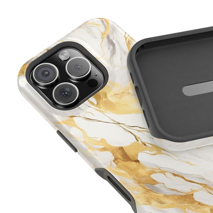 White and gold marble MagSafe iPhone case — view 24