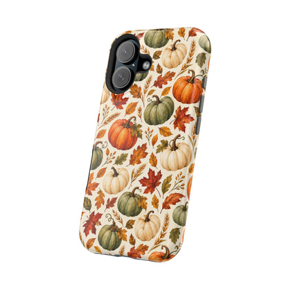 Watercolor fall foliage detail on a Case Noir MagSafe phone case