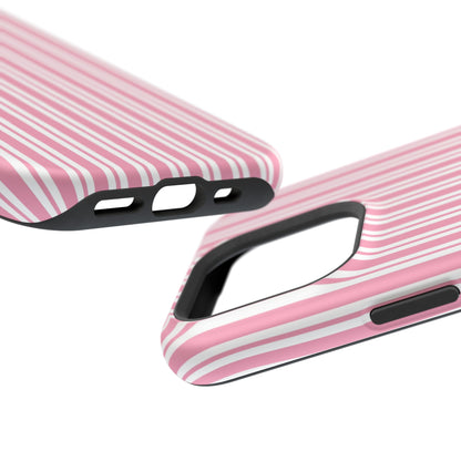 Pink Candy Stripe MagSafe case for iPhone 15