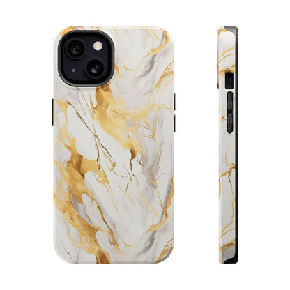 White and gold marble MagSafe iPhone case — view 9