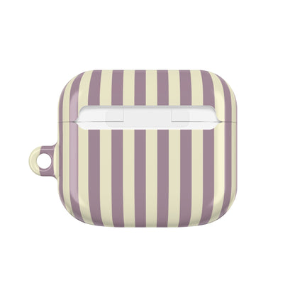Mauve Stripe AirPods case — back view of the compact case shape