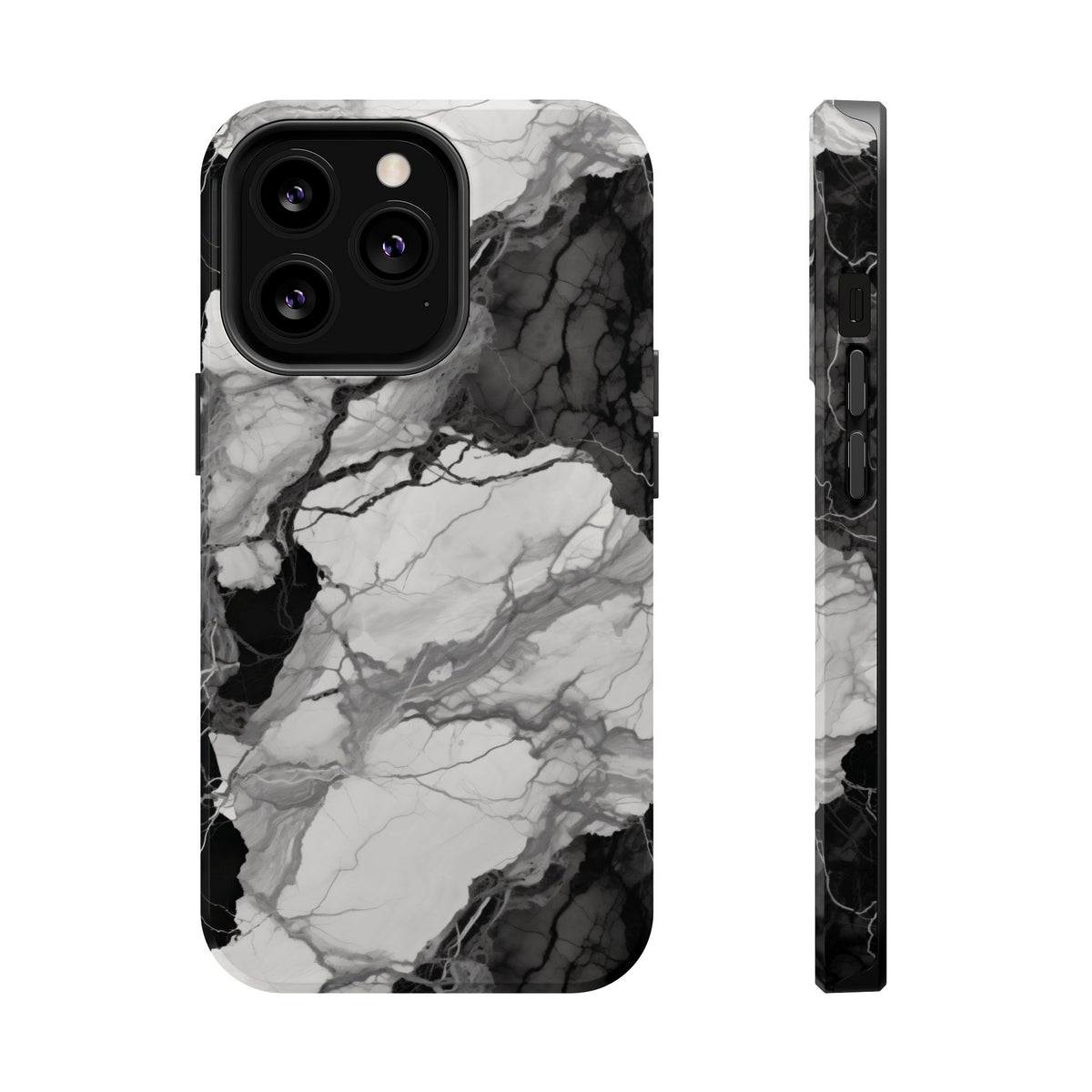 Black and white marble MagSafe iPhone case — view 11