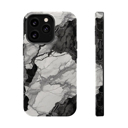 Black and white marble MagSafe iPhone case — view 11