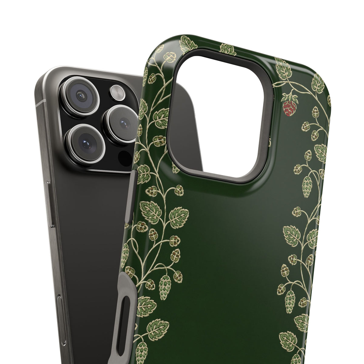 Forest green wreath iPhone case, glossy