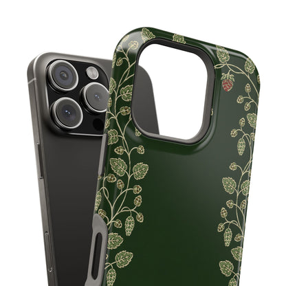 Forest green wreath iPhone case, glossy