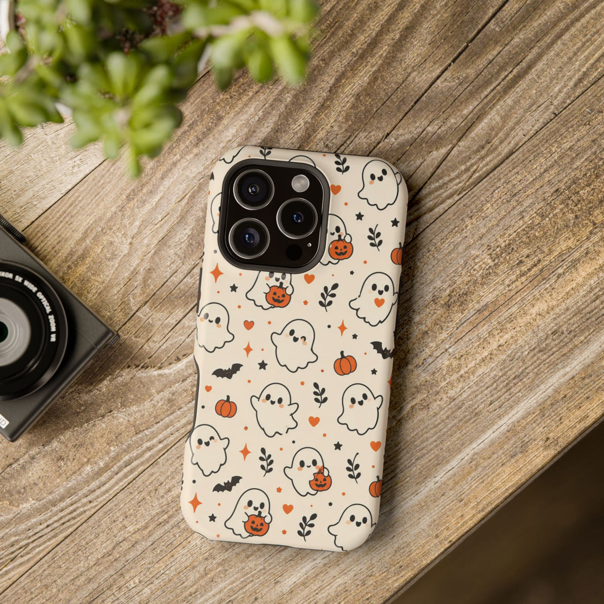 Cute ghost MagSafe iPhone case in cream — view 32