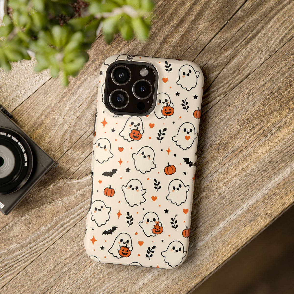 Cute ghost MagSafe iPhone case in cream — view 39