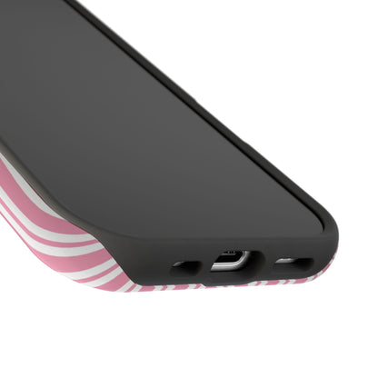 Vertical pink stripe print on a Case Noir MagSafe case