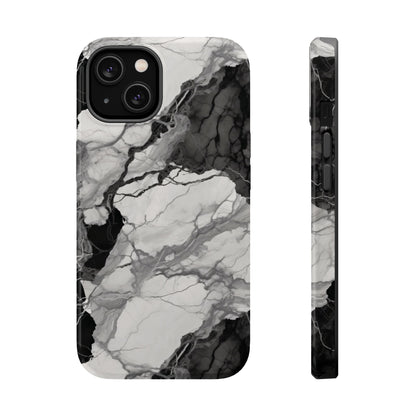Black and white marble MagSafe iPhone case — view 5