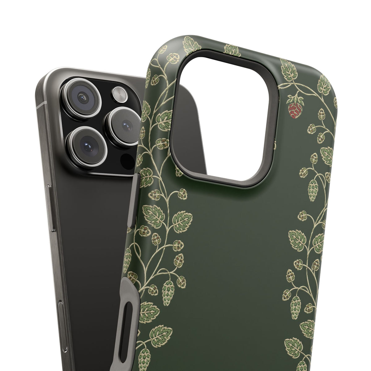 Botanical wreath phone case, William Morris aesthetic