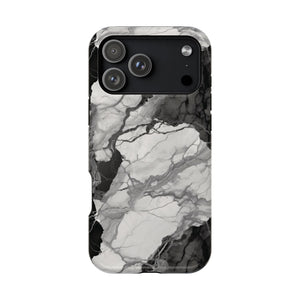 Black & White Marble Phone Case — MagSafe Compatible