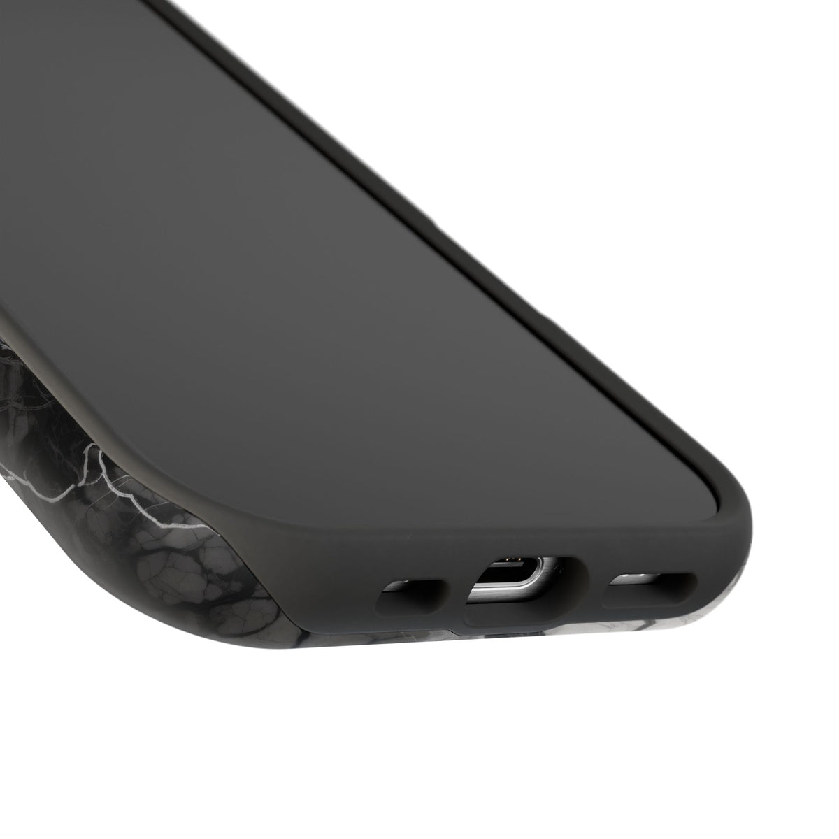 Black and white marble MagSafe iPhone case — view 27