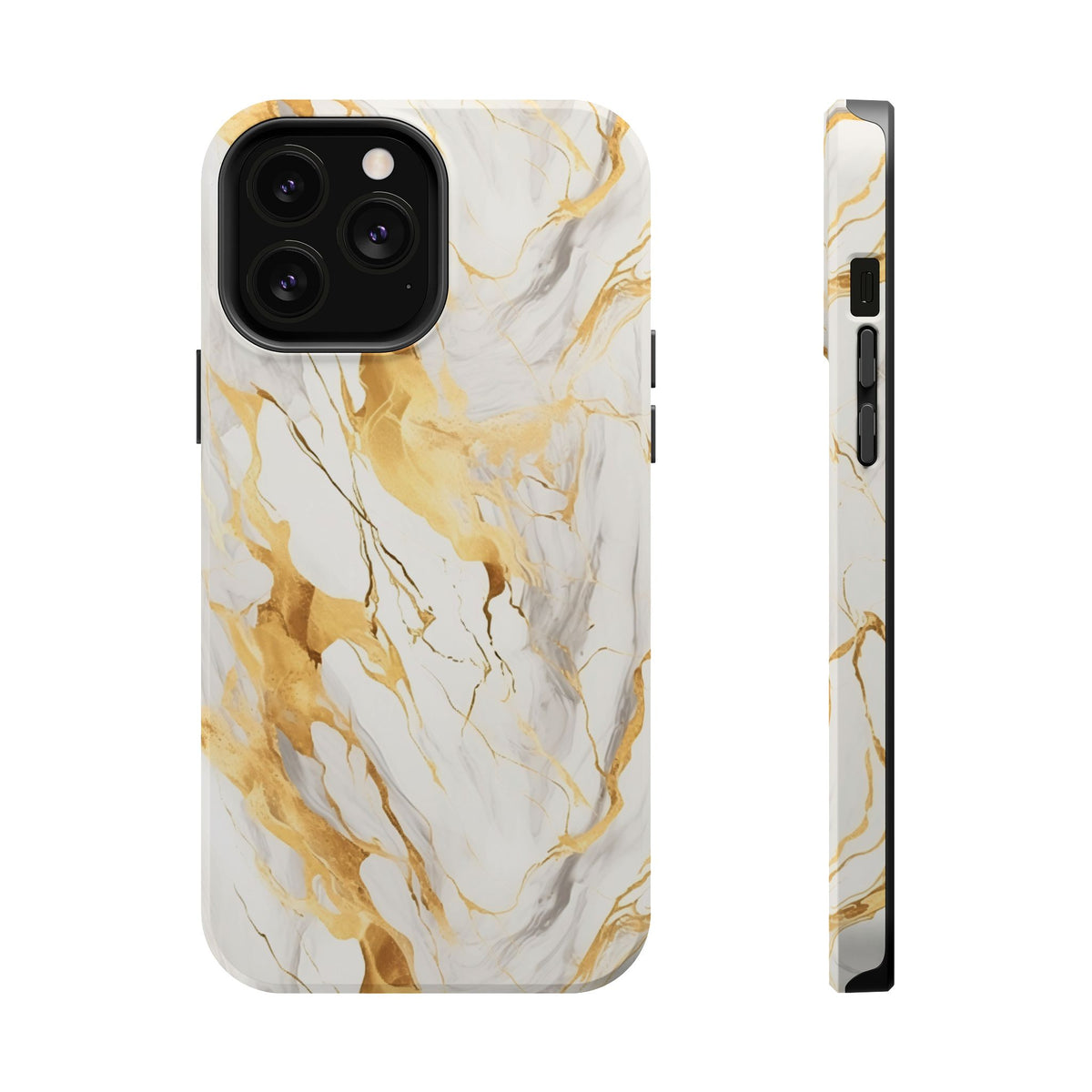 White and gold marble MagSafe iPhone case — view 12