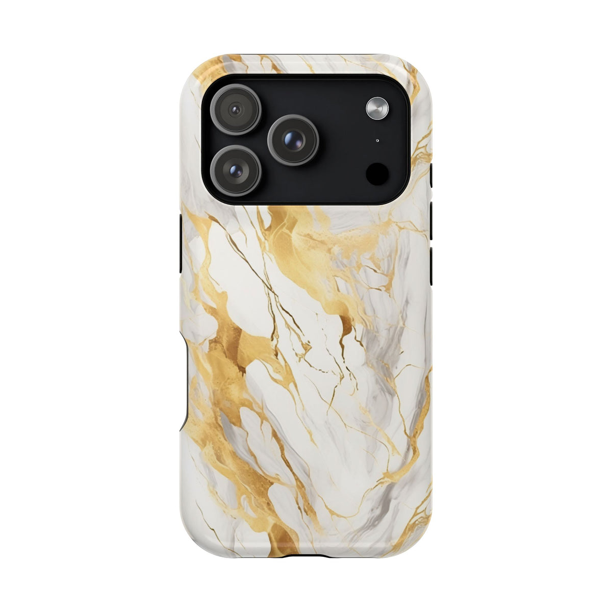 White and gold marble MagSafe iPhone case — view 20