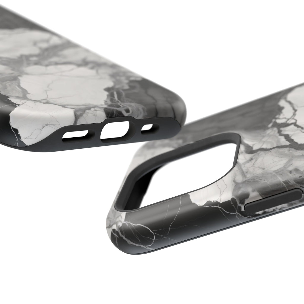 Black and white marble MagSafe iPhone case — view 4