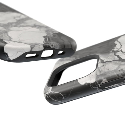 Black and white marble MagSafe iPhone case — view 4