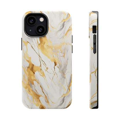 White and gold marble MagSafe iPhone case — view 10