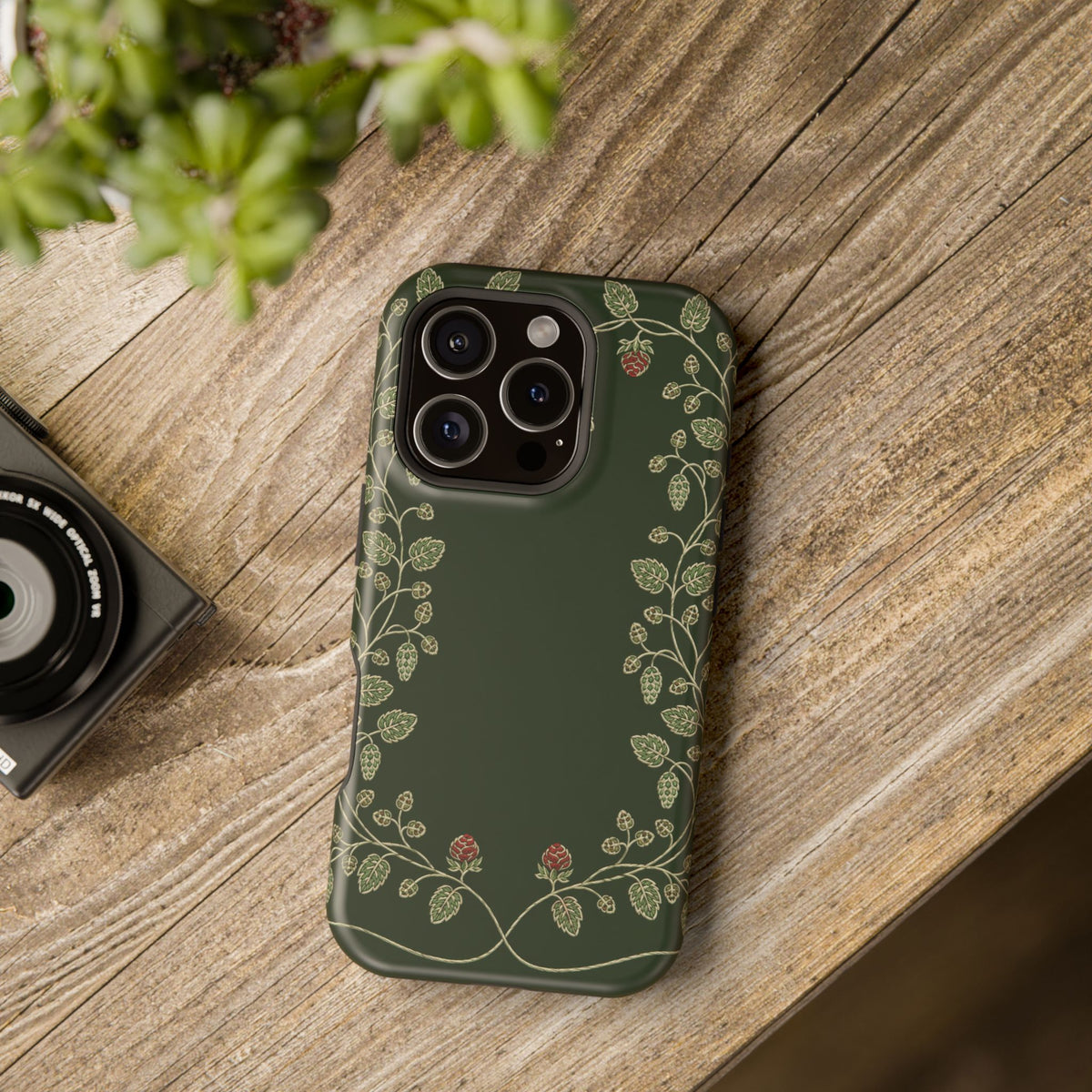 Hop Vine Wreath phone case by Case Noir