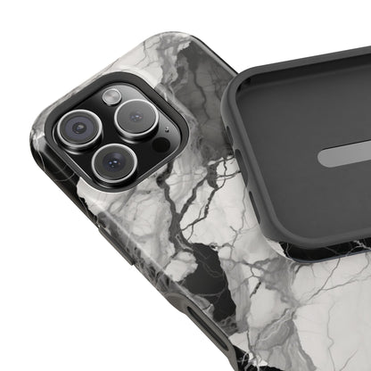 Black and white marble MagSafe iPhone case — view 24