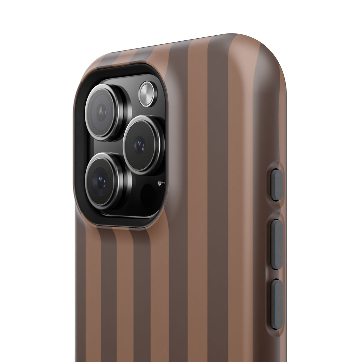 Brown Stripe Initials MagSafe case for iPhone 14