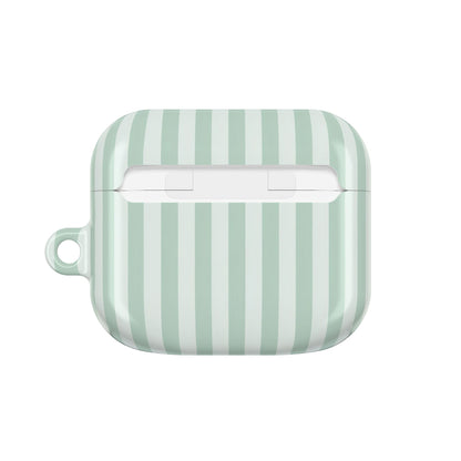 Sage Stripe AirPods case — back view of the compact case shape