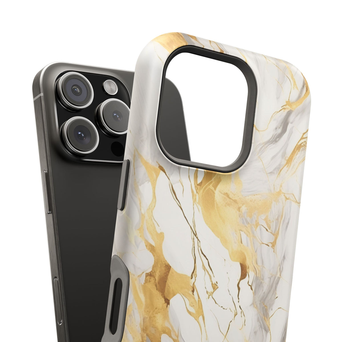 White and gold marble MagSafe iPhone case — view 29