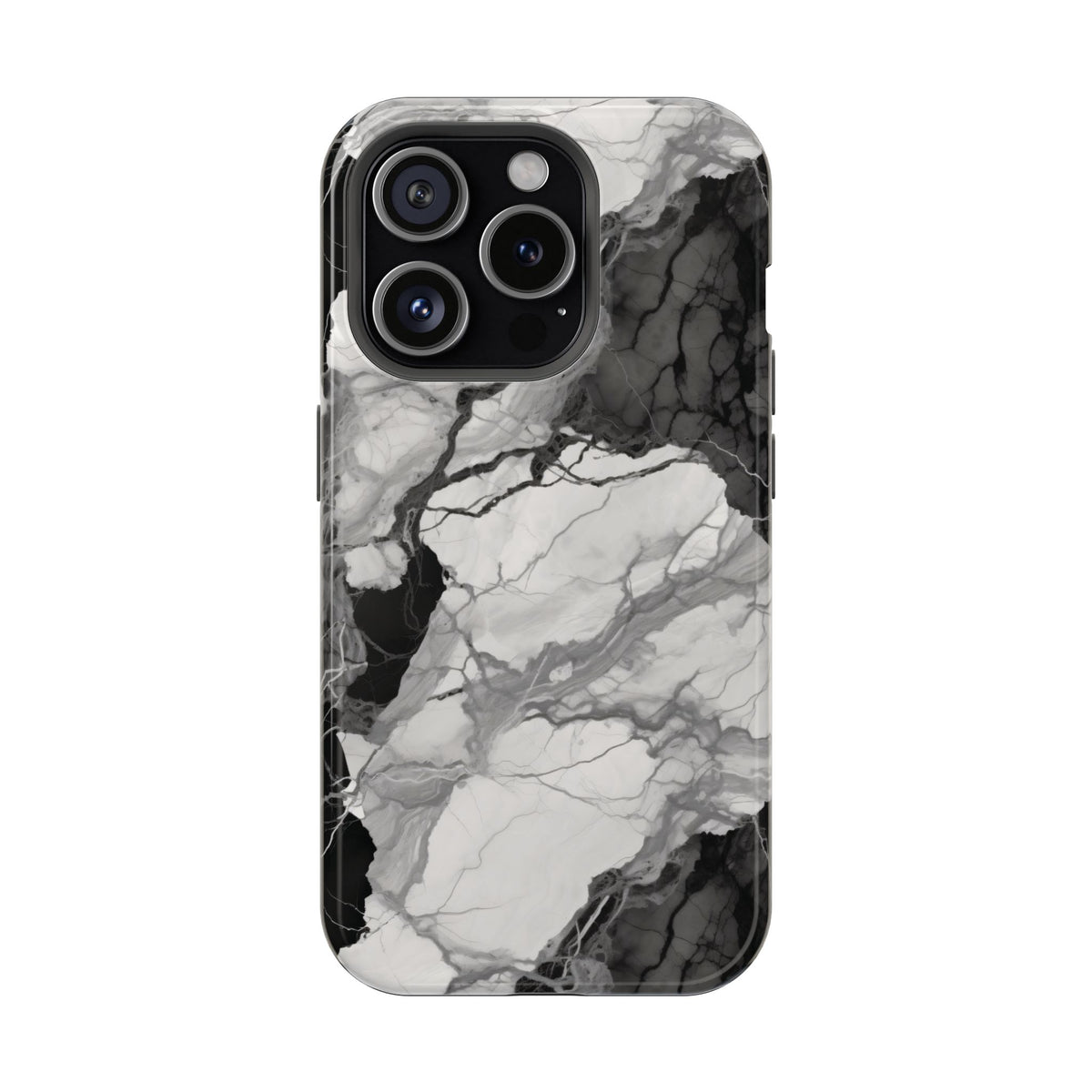 Black and white marble MagSafe iPhone case — view 14