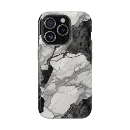 Black and white marble MagSafe iPhone case — view 14