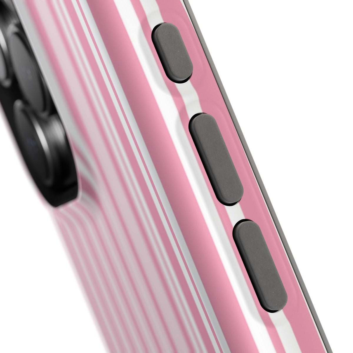 Pink Candy Stripe case shown front and back