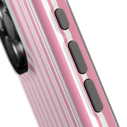 Pink Candy Stripe case shown front and back