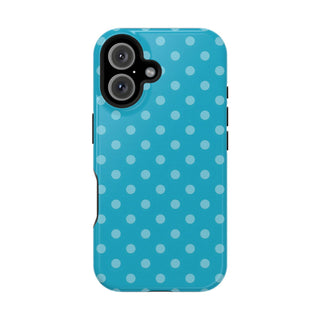 Turquoise Polka Dot Phone Case — MagSafe Compatible