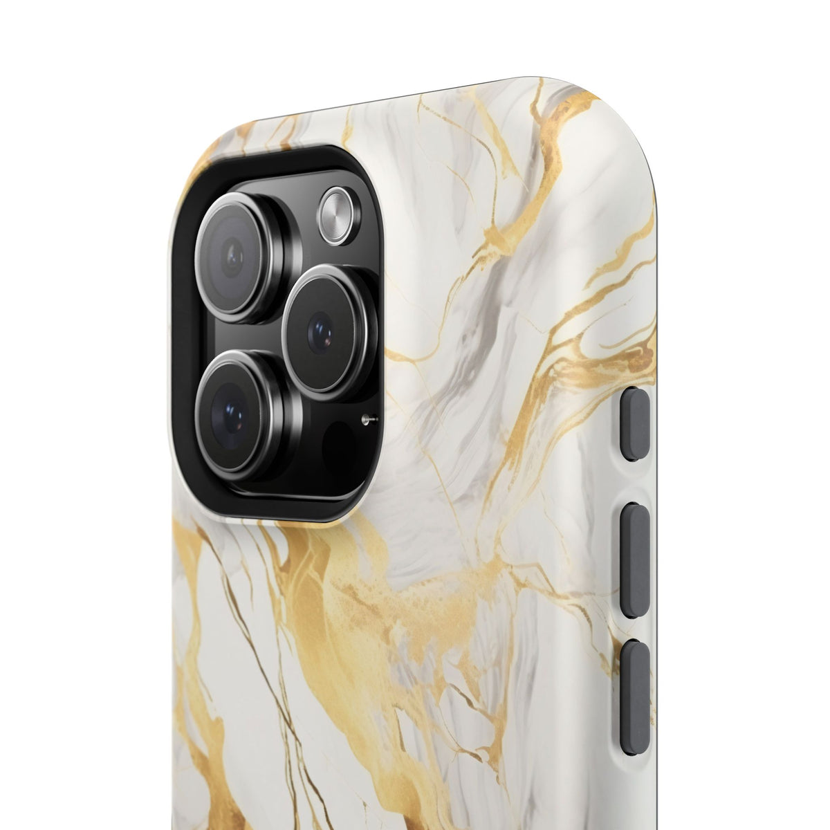White and gold marble MagSafe iPhone case — view 26