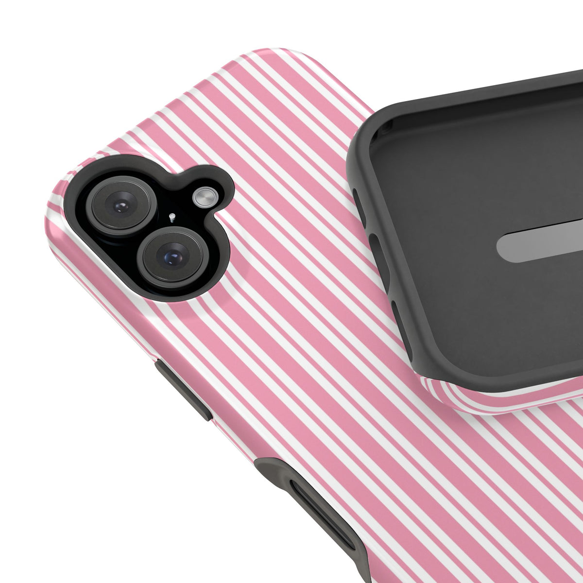 Pink Candy Stripe phone case back view