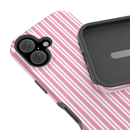 Pink Candy Stripe phone case back view