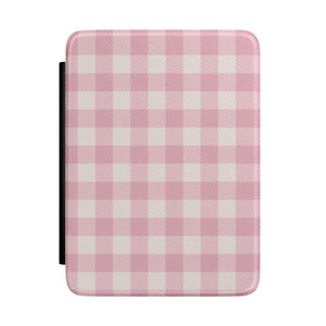 Pink Cottage Gingham Kindle Case