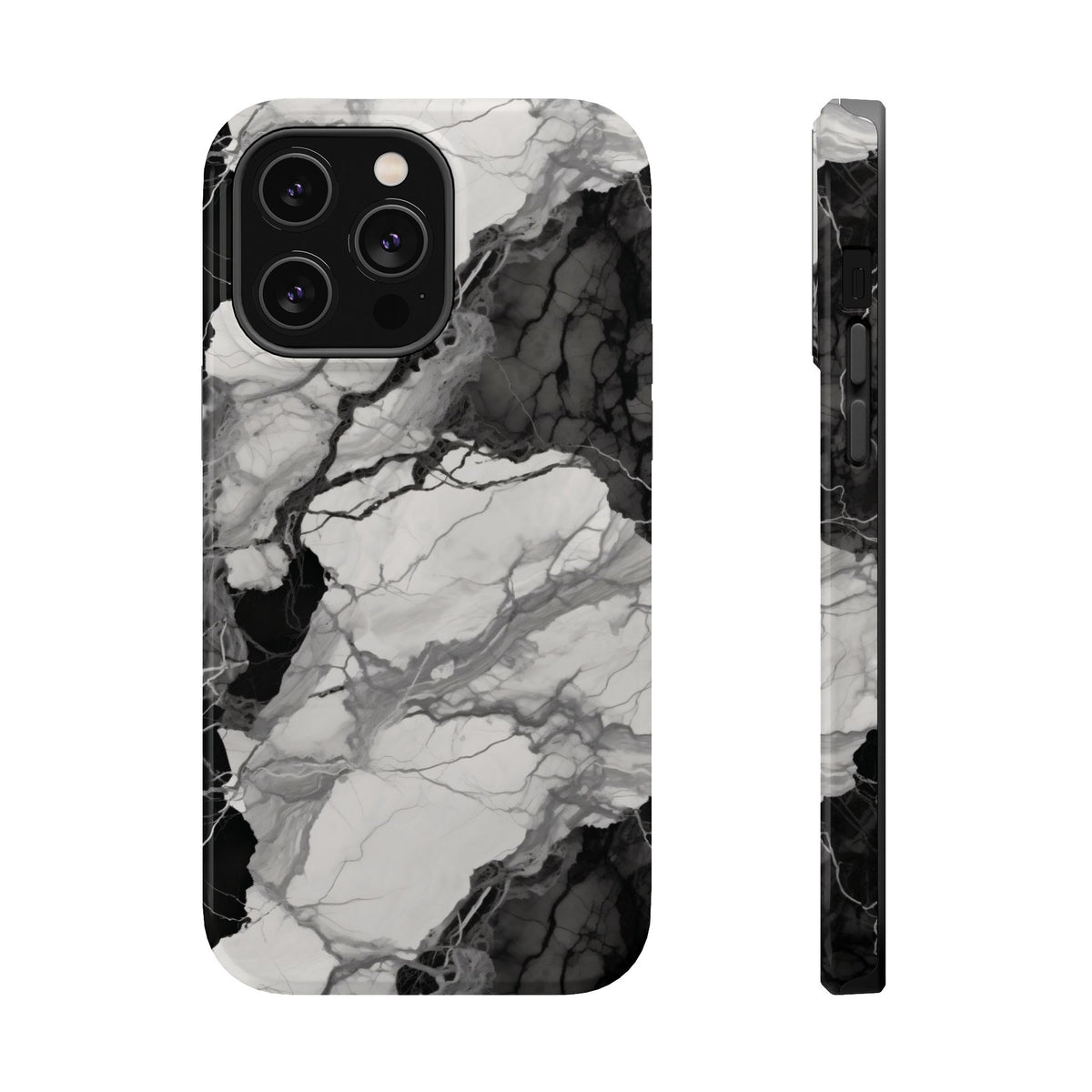 Black and white marble MagSafe iPhone case — view 8